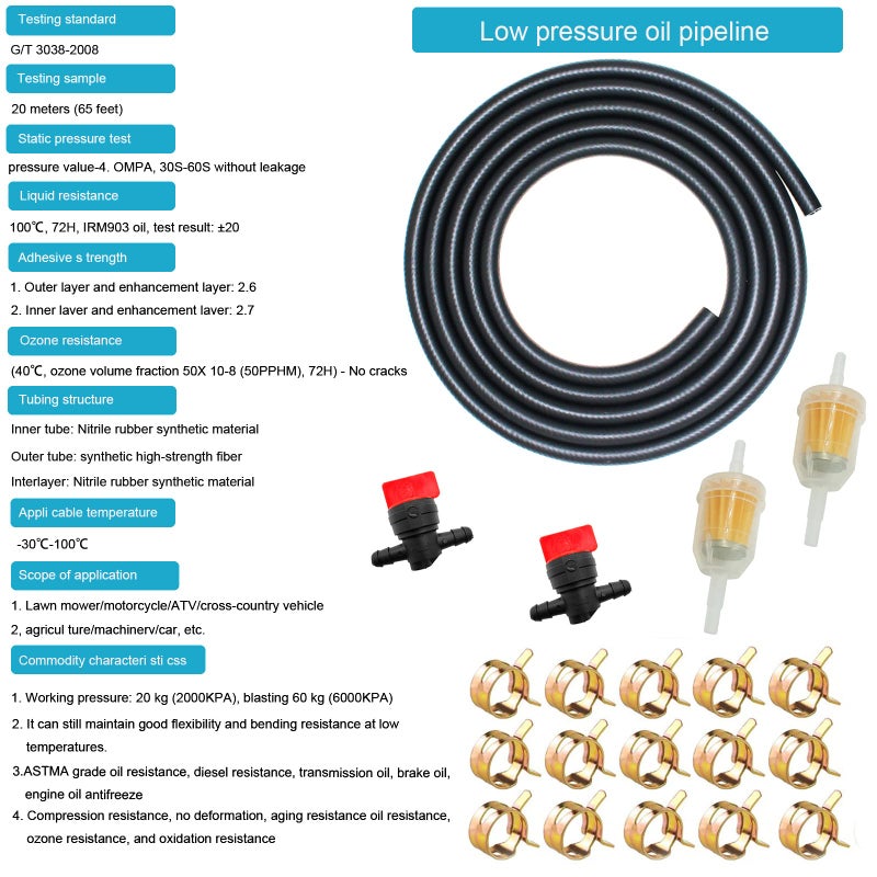 RUIDELI 1/4 id fuel line NBR 10ft 1/4 inch fuel line hose 4AN 6mm for Small Engines Fuel System  E85 & E10 Oils  etc. - Image 2